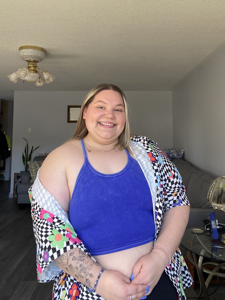 Ribbed washed bralette 1x-2x