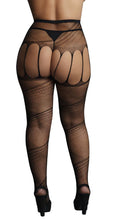 Load image into Gallery viewer, Le Désir Black Crotchless Cut-Out Pantyhose in OSXL
