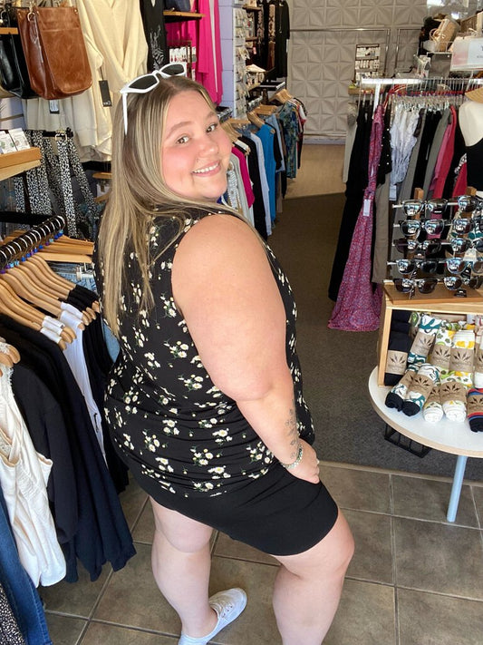 Hallie Shorts, Black, Bamboo 1X