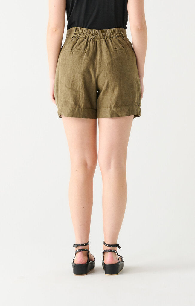 High waist linen trouser short Dex Plus 2x