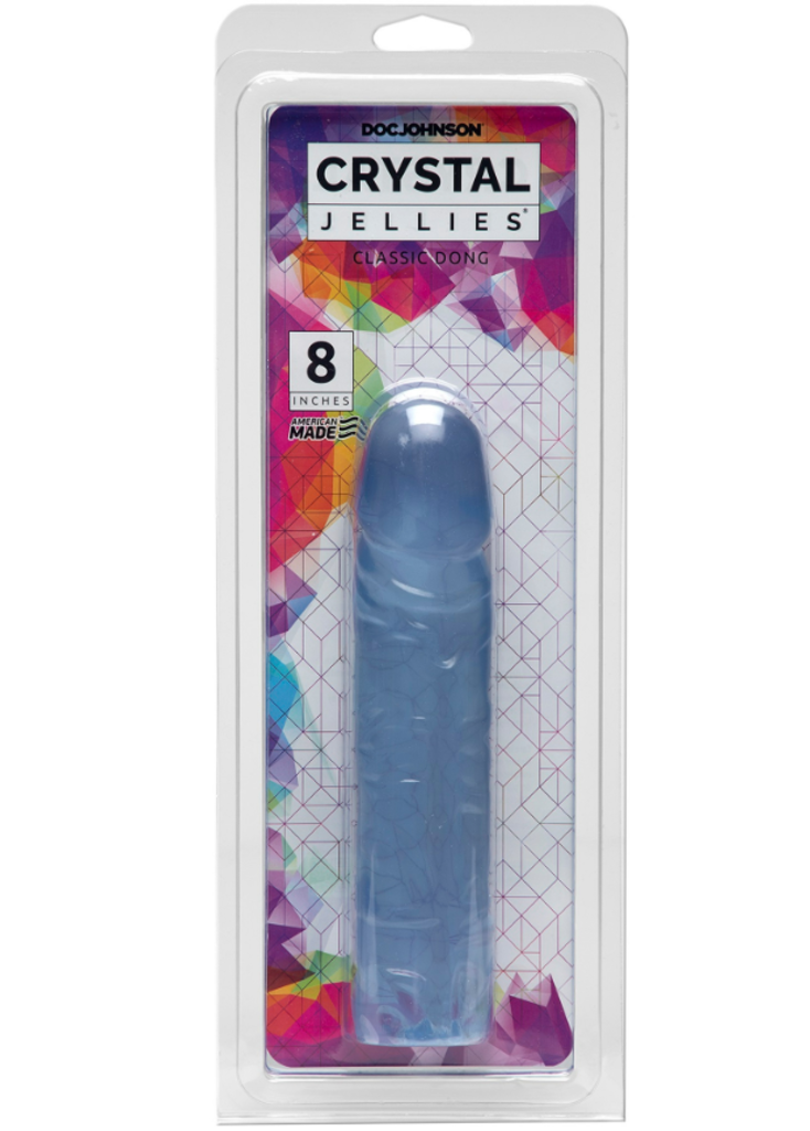 Crystal Jellies 8 Inch Classic Dong in Clear