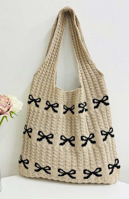 Woven Bow Crochet Bag