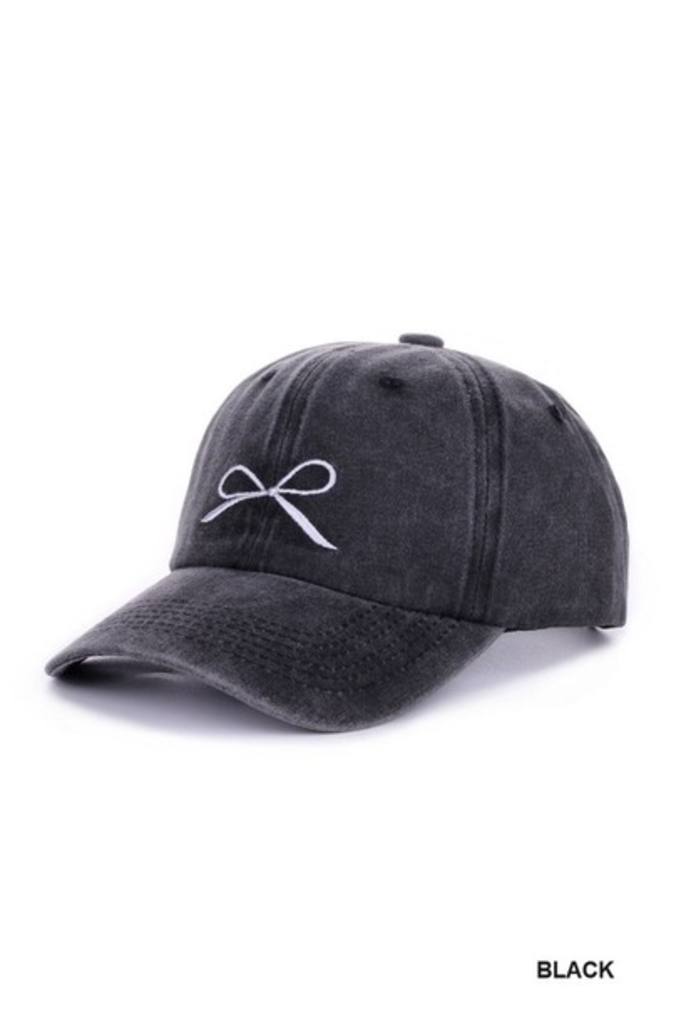 Ribbon Bow Embroidered Hat