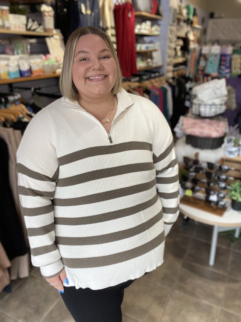 Half zip sweater-Dex Plus Size 1X