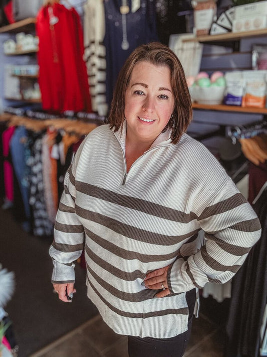Half zip sweater-Dex Plus Size 1X