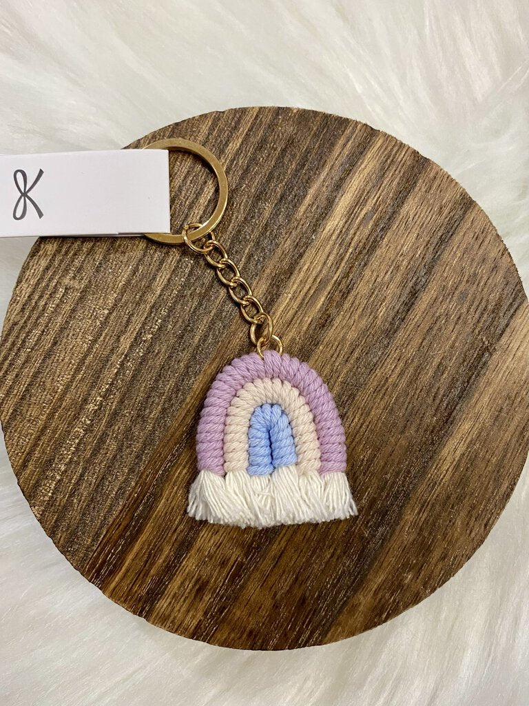 Rainbow Tassel Keychain-Purple/Blue