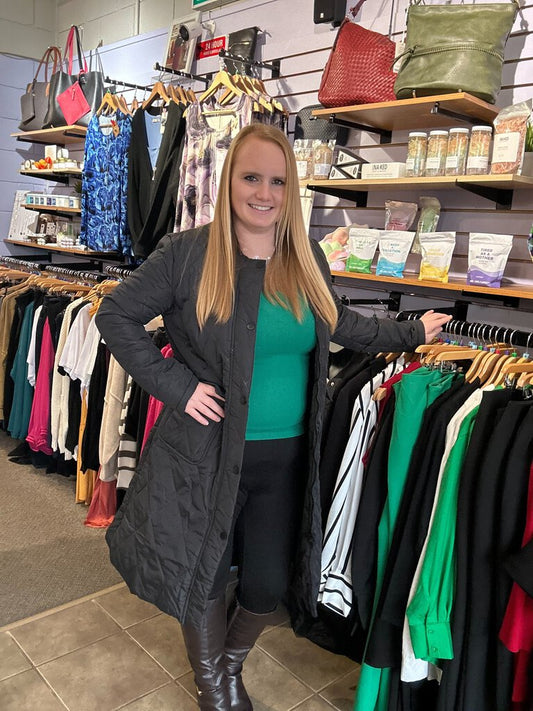 Quilted hidden zip jacket with pockets XL