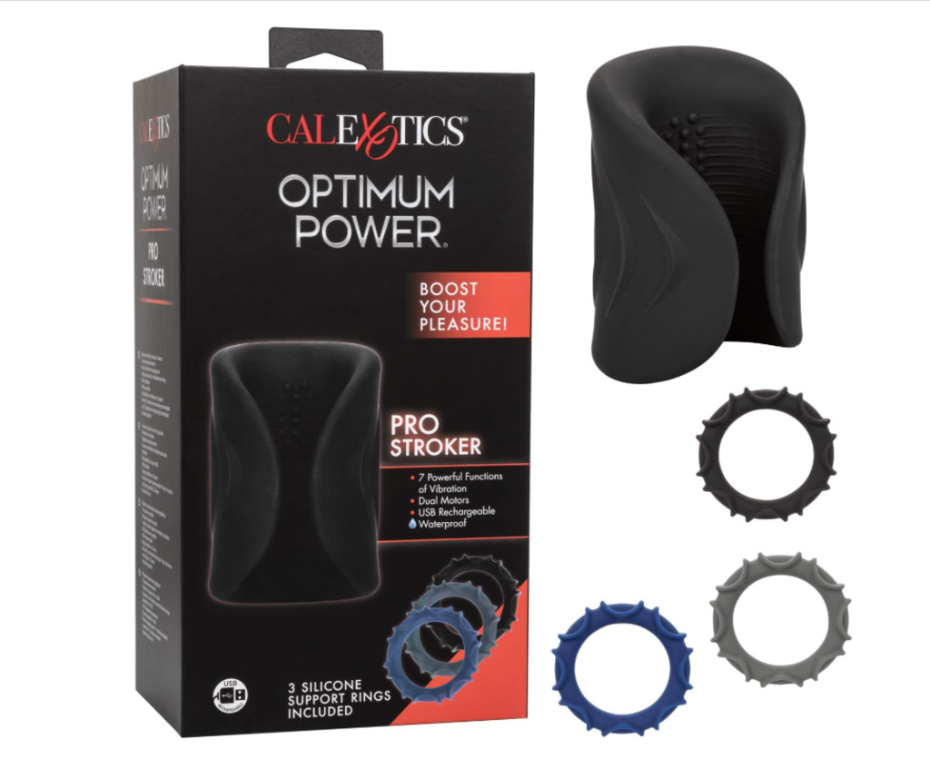 Rechargeable Stroker with Silcone Ring Set