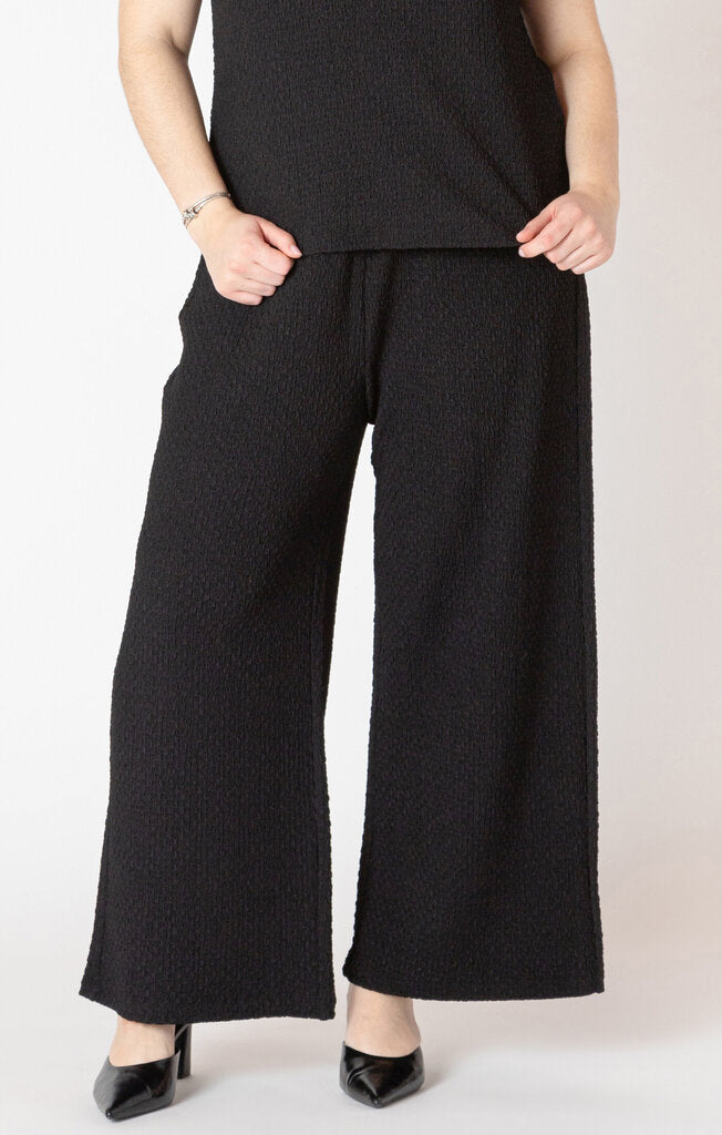 Textured Flowy Wide Leg Pants-Dex Plus 2X