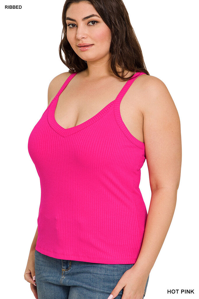 Ribbed crop cami 1X