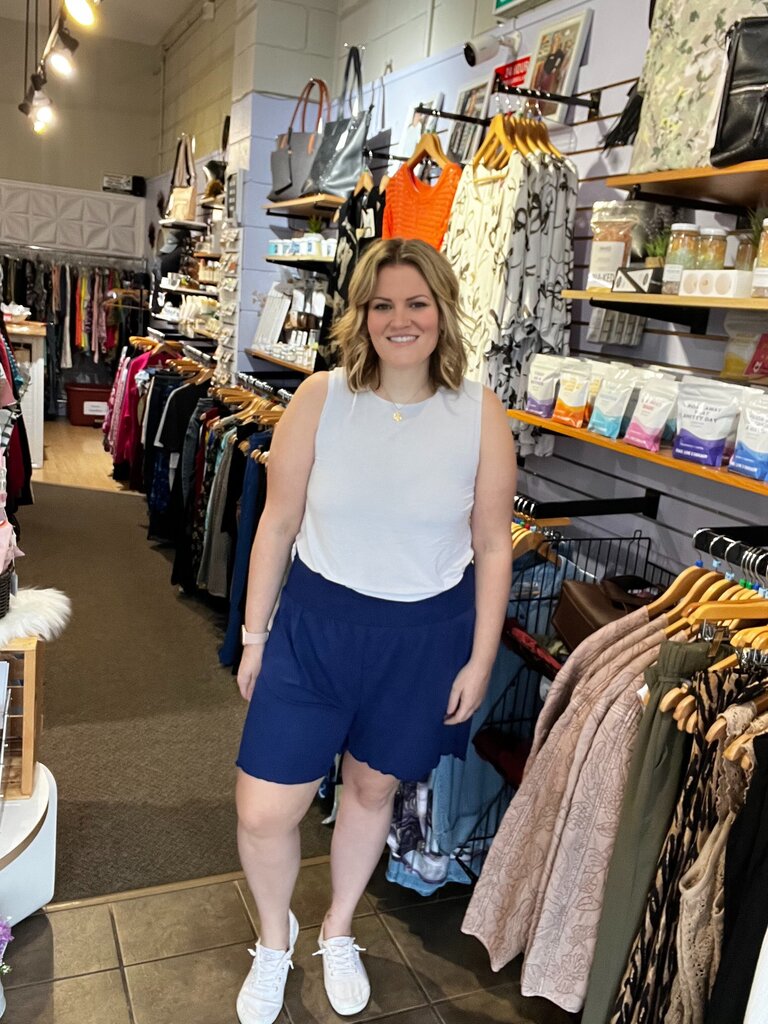 Smocked waist shorts 1X