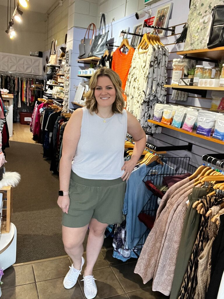 Smocked waist shorts 1X