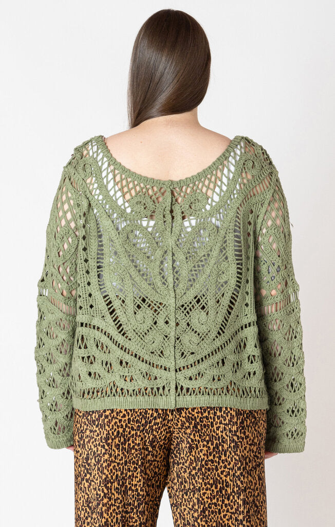 Button back crochet top 1X