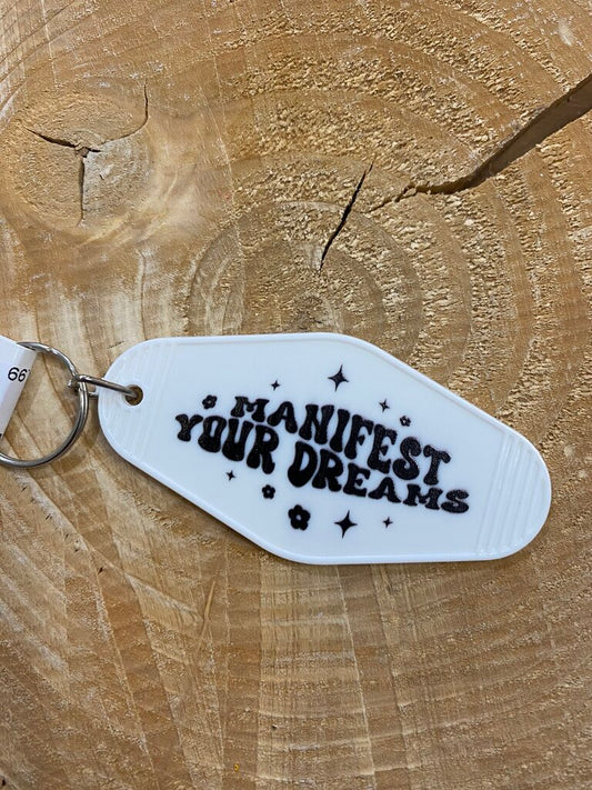 Motel Key Keychain-Manifest your dreams