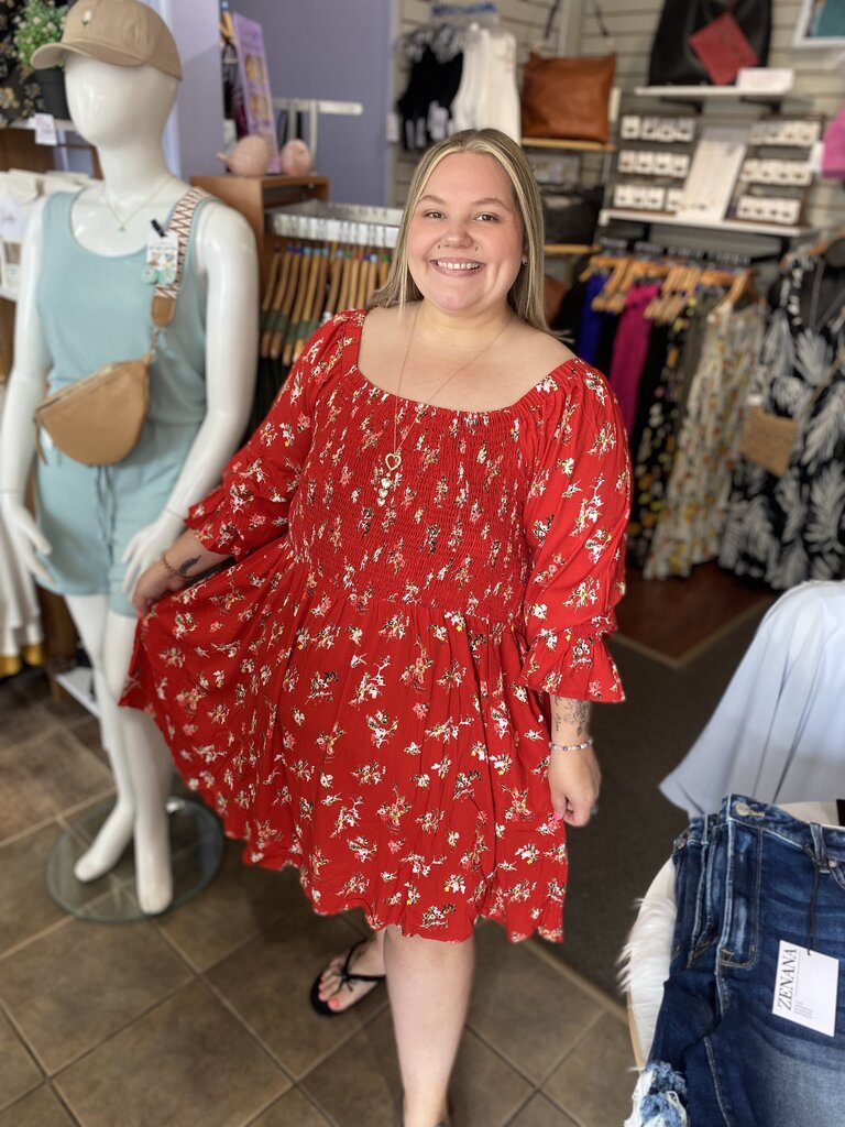 Eden Red Bamboo Dress 3X