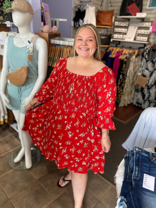 Eden Red Bamboo Dress 3X
