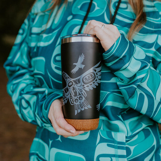 Cork Base Travel Mugs - Soaring Eagle by Corey