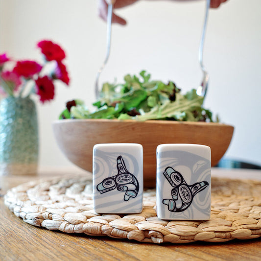 Salt & Pepper Shaker Set - Whale by Ernest Swanson