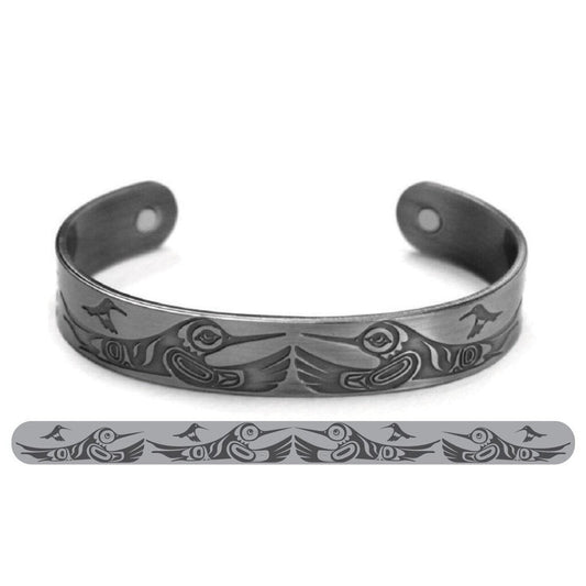 Brushed Silver Bracelet - Hummingbirds by Paul Windsor