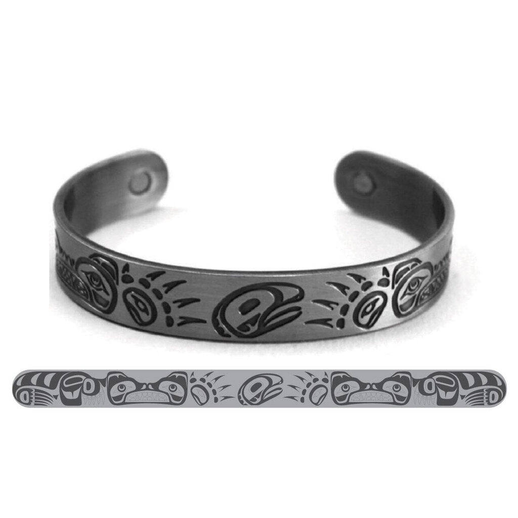 Brushed Silver Bracelet - Bears by Paul Windsor