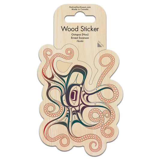 Wood Sticker - Octopus (Nuu) By Ernest Swanson, Haida
