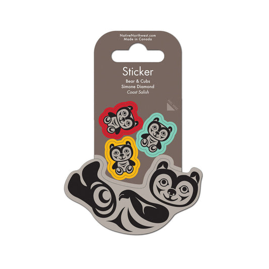 Sticker - Bear and Cubs by Simone Diamond