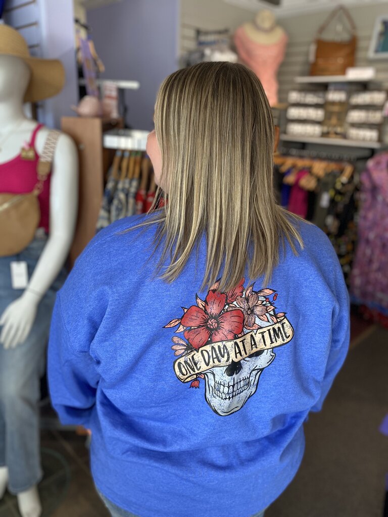 One Day At a Time Skull Sweatshirt XL