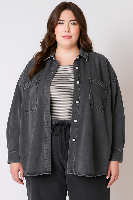 Knit denim jacket 2X