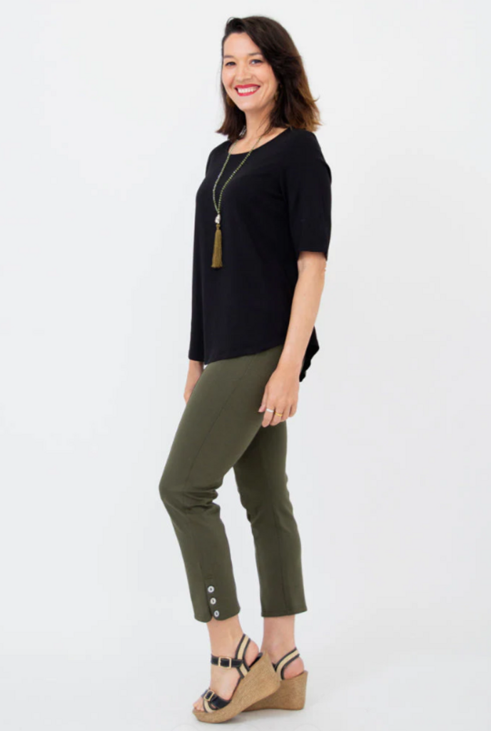 Liza Top, Black, Linen Bamboo 2x