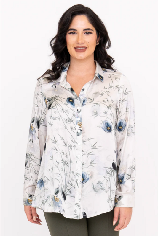 Charlotte Blouse, Khaki Breeze, Silk Viscose 2X