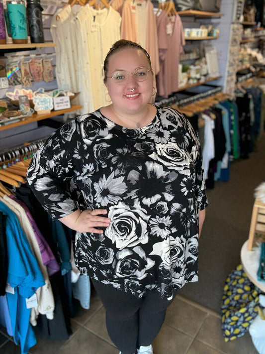 Tina Sweater, Black Rose, Bamboo Cotton 2X