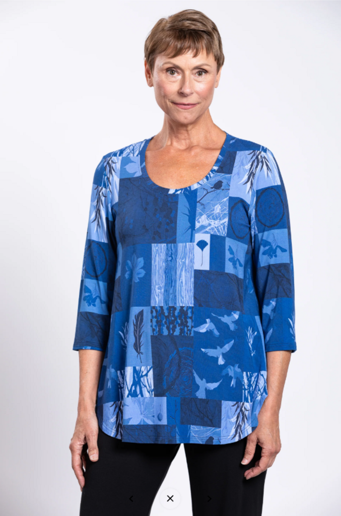 Jazz 3/4 Top, Blue Forest, Bamboo 2X