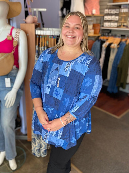 Jazz 3/4 Top, Blue Forest, Bamboo 2X
