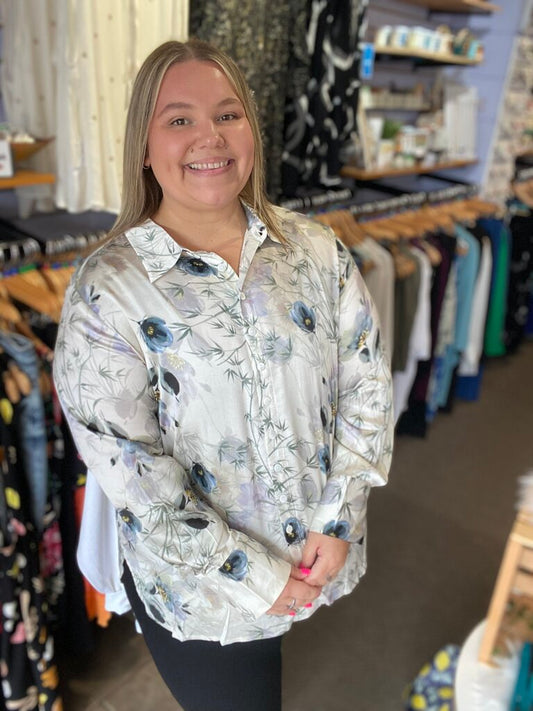 Charlotte Blouse, Khaki Breeze, Silk Viscose 1X