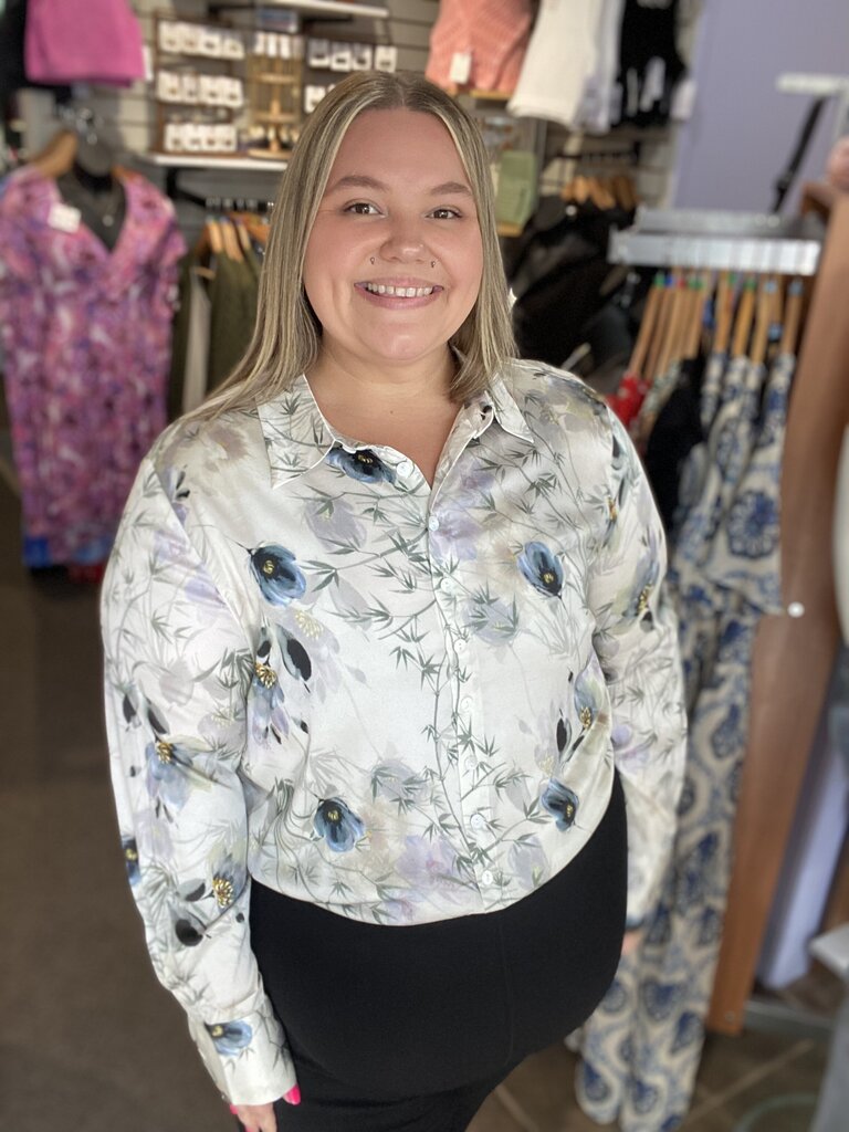 Charlotte Blouse, Khaki Breeze, Silk Viscose 1X