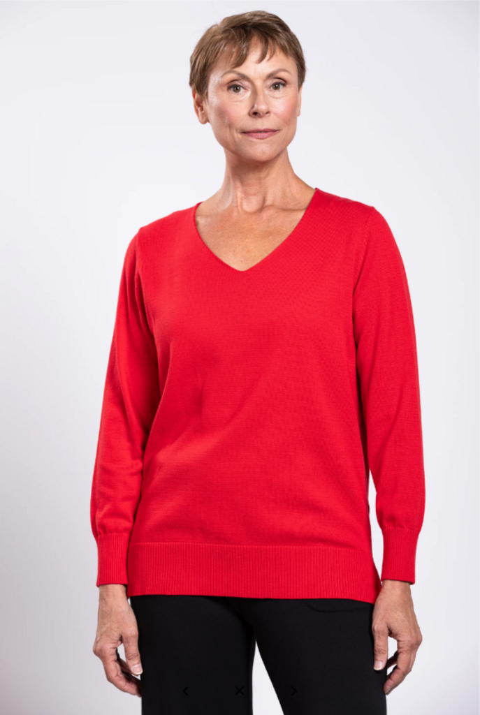 Tiff Sweater, Red, Cotton 3X