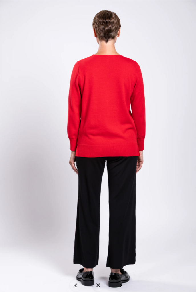 Tiff Sweater, Red, Cotton XL
