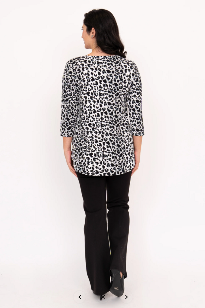 Jazz 3/4 Top, BW Leopard, Bamboo 2X