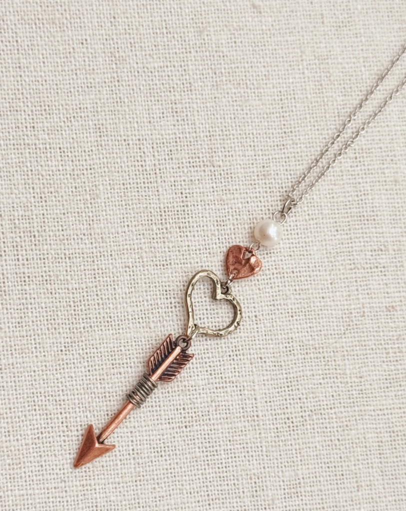 Heart and Arrow Pendant Necklace