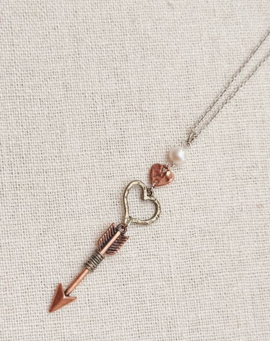 Heart and Arrow Pendant Necklace