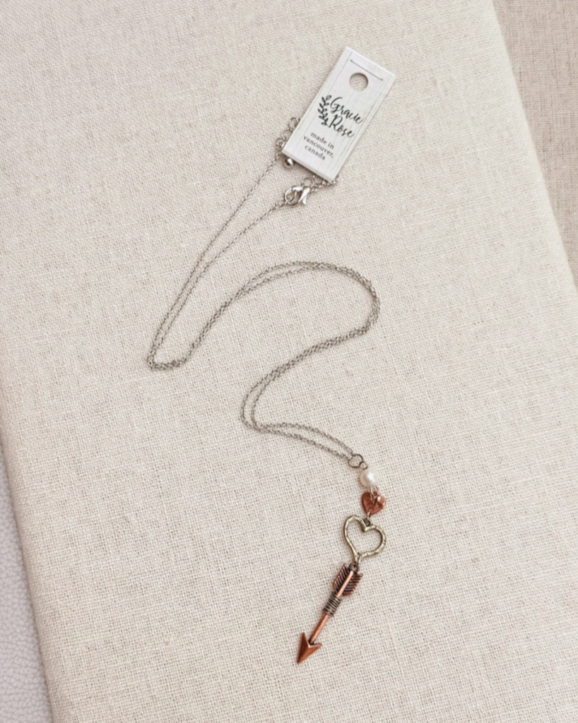 Heart and Arrow Pendant Necklace