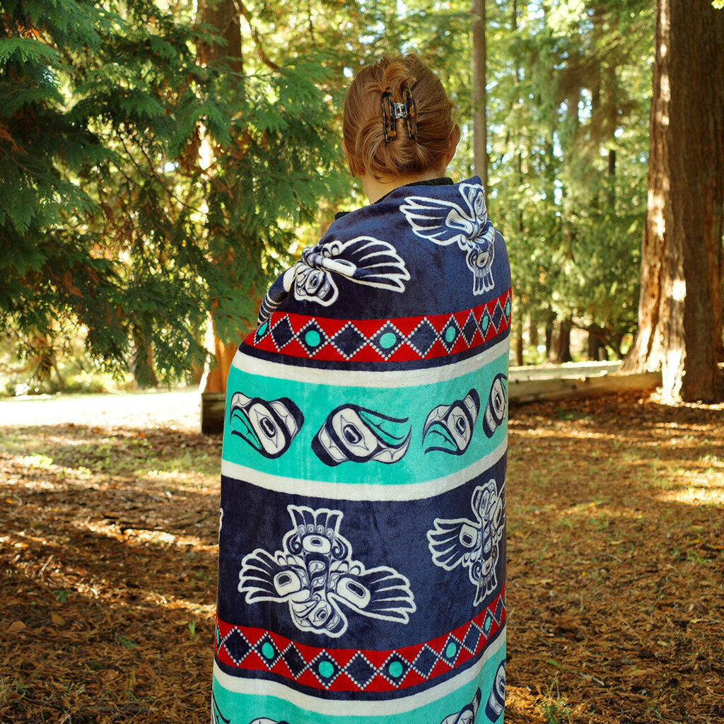 Fleece Blanket - Eagle Allan Weir, Haida
