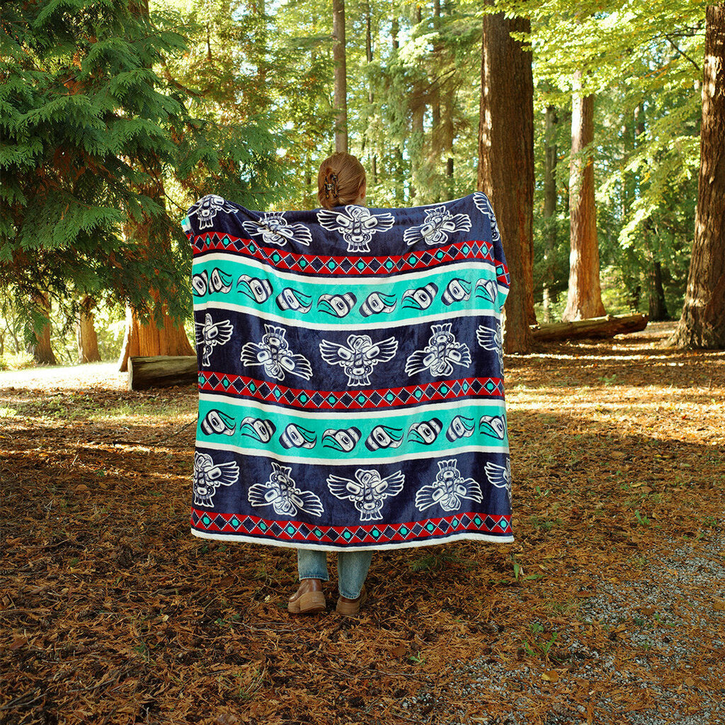 Fleece Blanket - Eagle Allan Weir, Haida