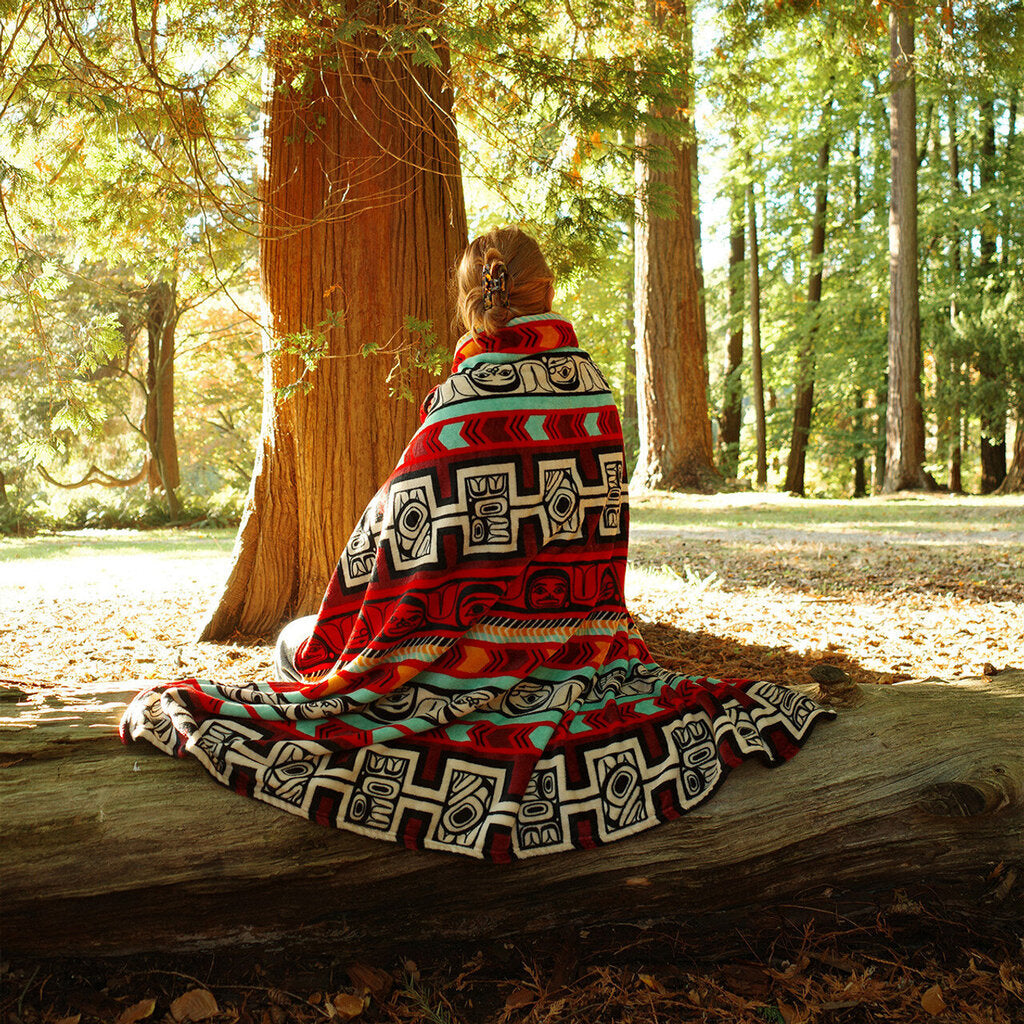 Fleece Blanket - Woven Together Morgan Asoyuf, Tsimshian, Ts’msyen