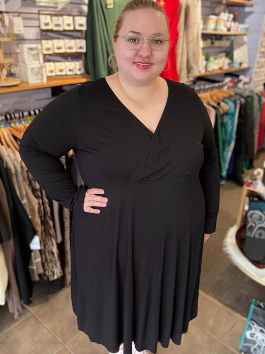 Denver Dress, Black, Bamboo 1X