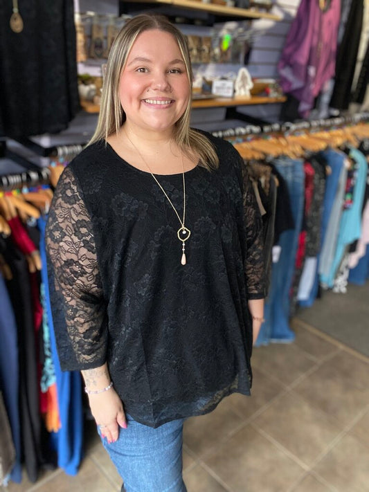 Ellen 3/4 Sleeve, Bamboo, Lace XL