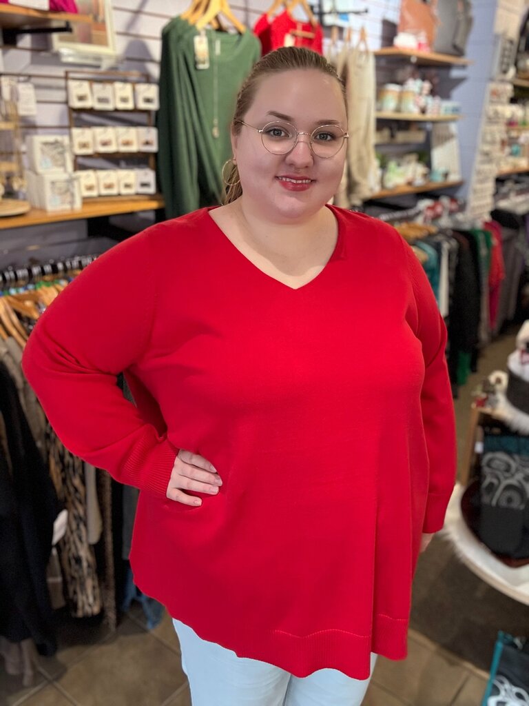 Tiff Sweater, Red, Cotton XL