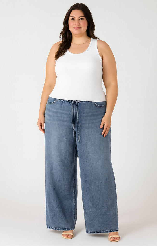 Drawstring Waist Denim Pant 1X