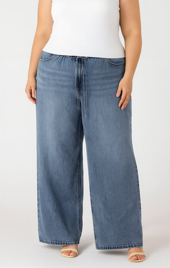 Drawstring Waist Denim Pant 1X