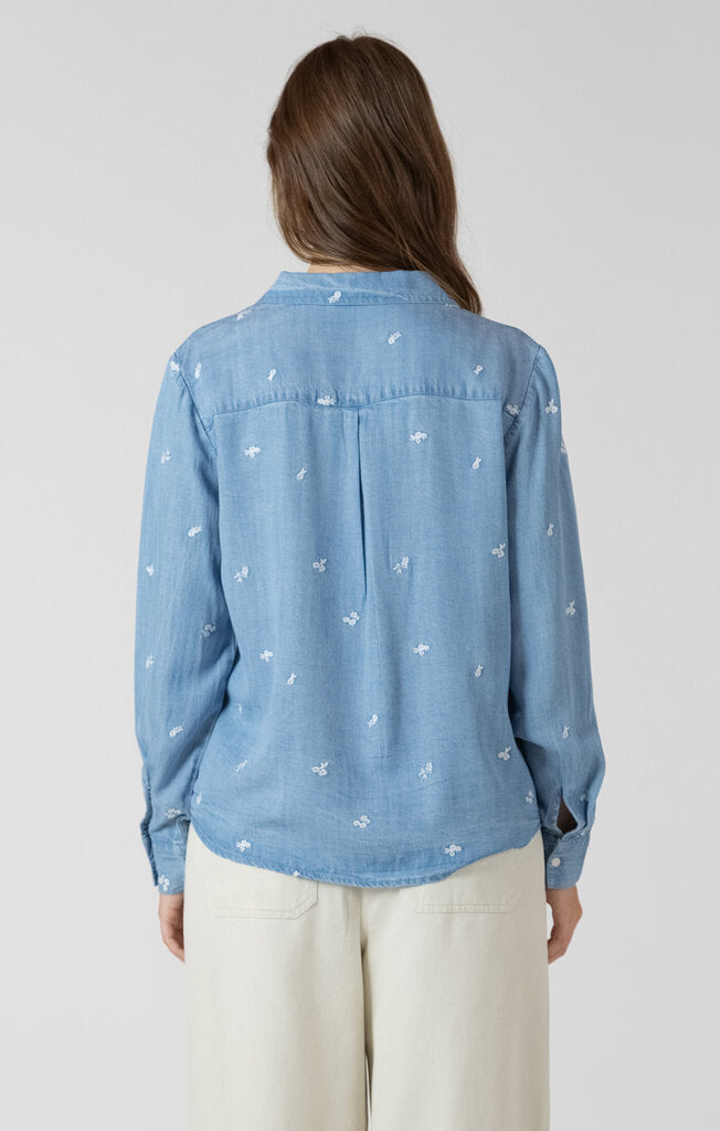 Embroidered Button Front Shirt 2X